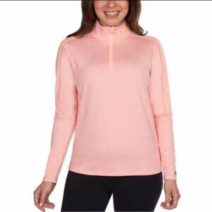 Champion Womens Pink 1/4 Zip Pullover XS Authentic Athleticwear Lightweight Long